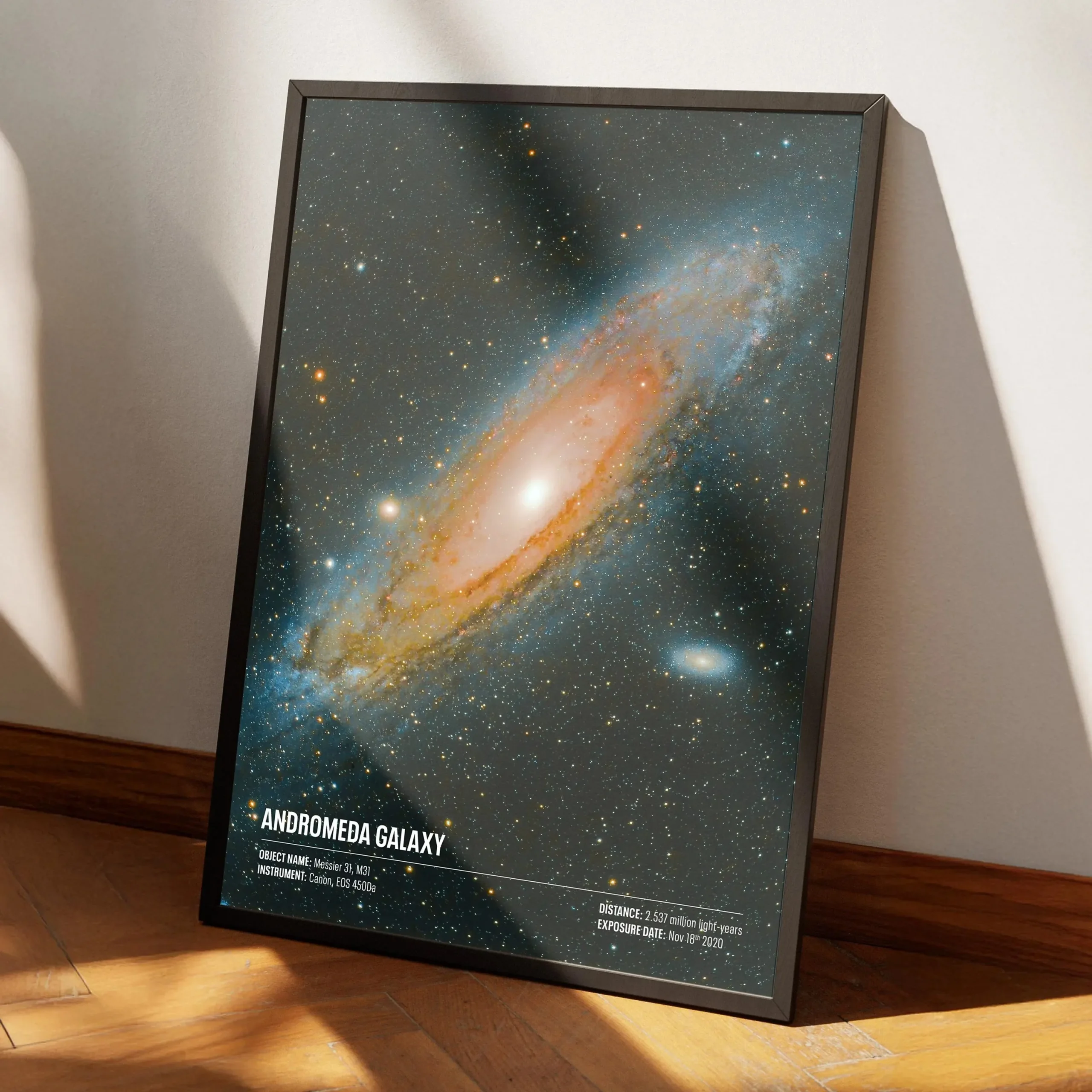 Kosmos i teleskop - plakat astronomiczny Niebieski