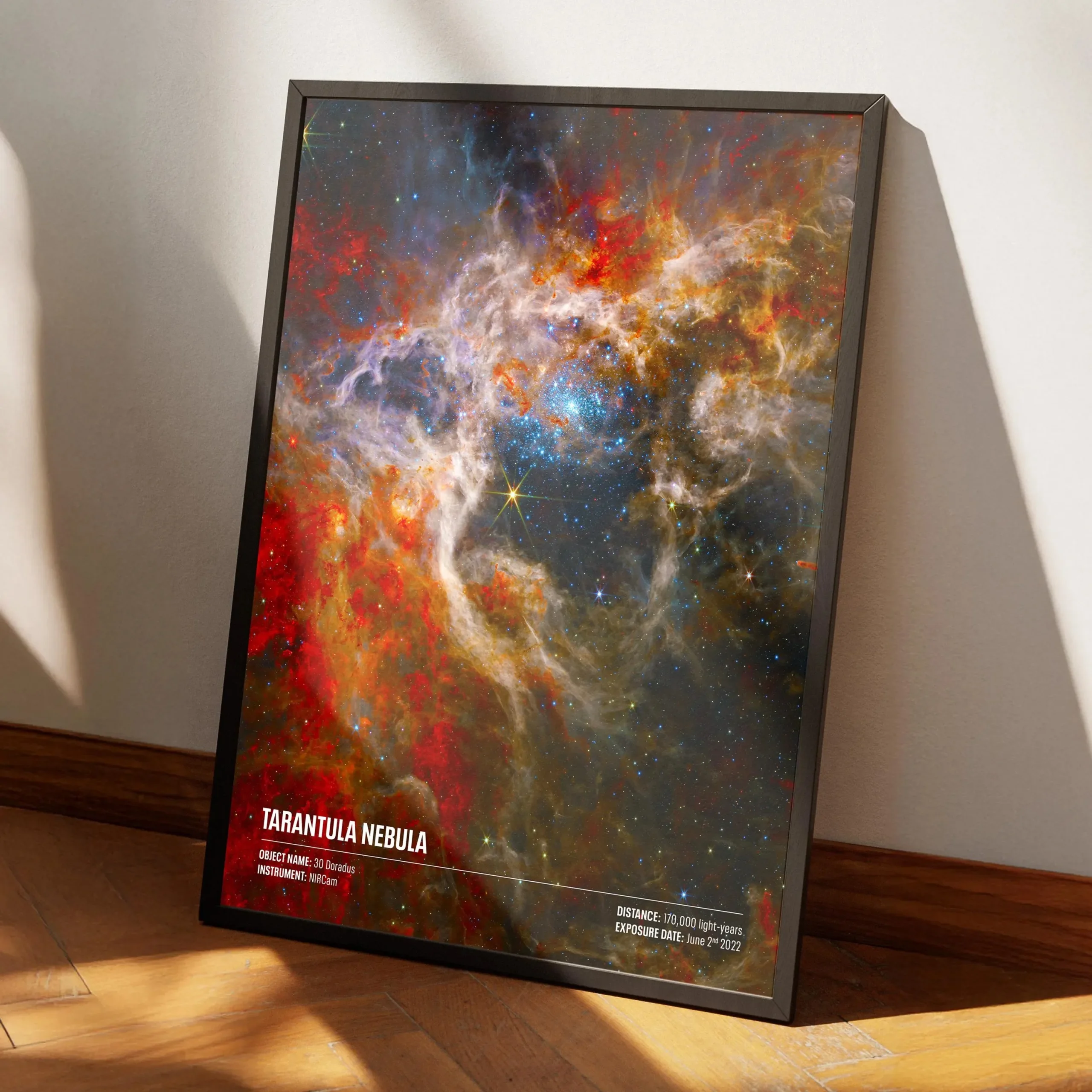 Kosmos i teleskop - plakat astronomiczny żółty