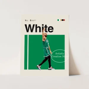 Plakat koszykarski Tatum - minimalistyczna grafika dla fana NBA Wzór 1