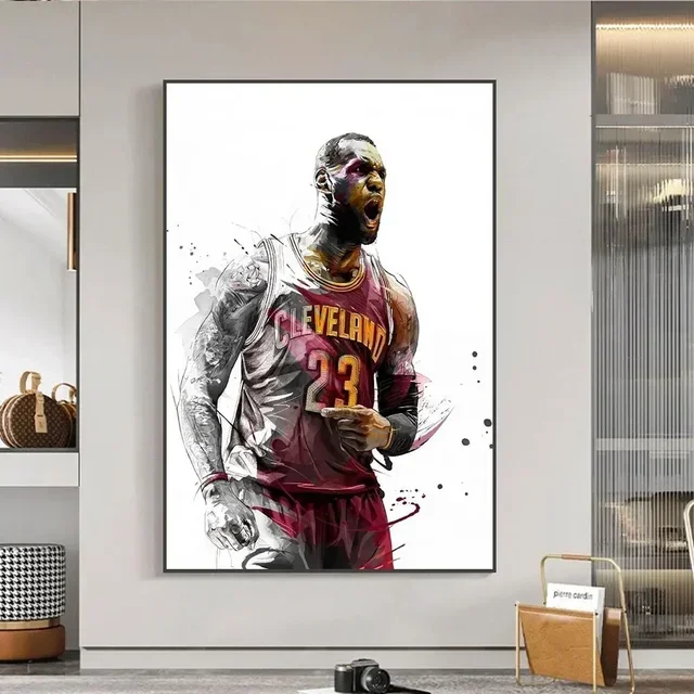 Plakat legendy koszykówki – Kobe i LeBron Wzór 3