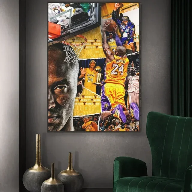 Plakat legendy koszykówki – Kobe i LeBron Wzór 5