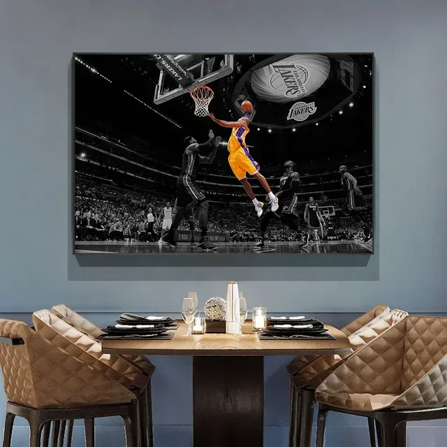 Plakat legendy koszykówki – Kobe i LeBron Wzór 6