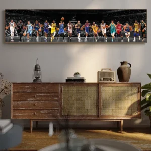 Plakat koszykówka legendy NBA na płótnie Biały