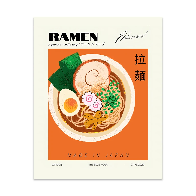 Plakat kot z ramenem - akwarela Wzór 4