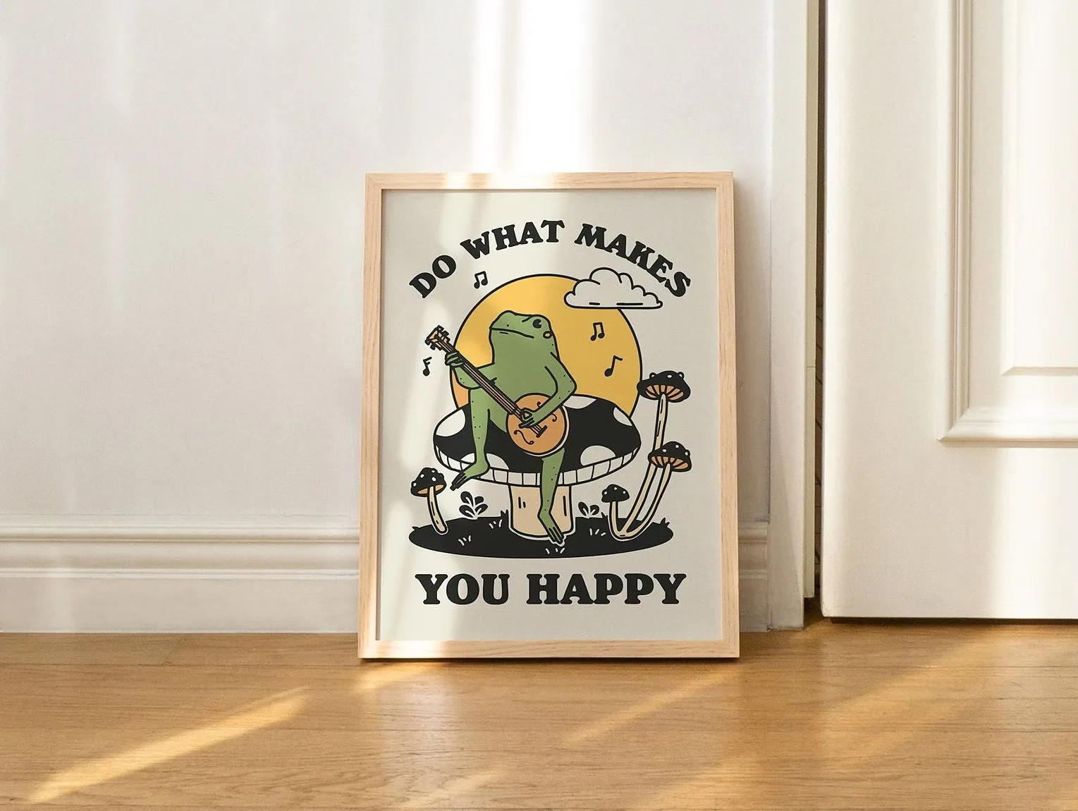 Kot i spaghetti - retro plakat do kuchni Pomarańczowy