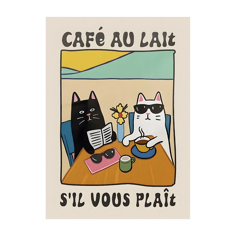 Plakat kot szef kuchni retro Fioletowy/фиолетовый
