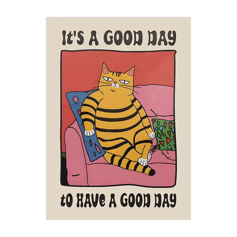 Plakat kot szef kuchni retro Jasnoszary