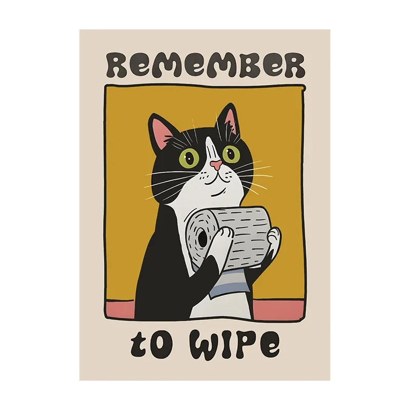Plakat kot szef kuchni retro żółty