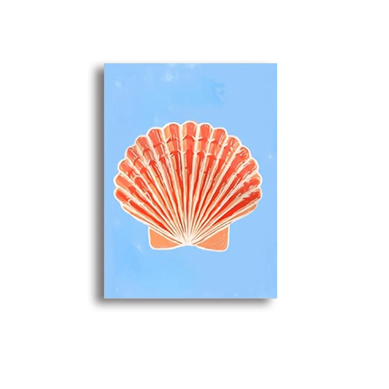 Krab, słonecznik i palmy - letni plakat dziecięcy Czerwony