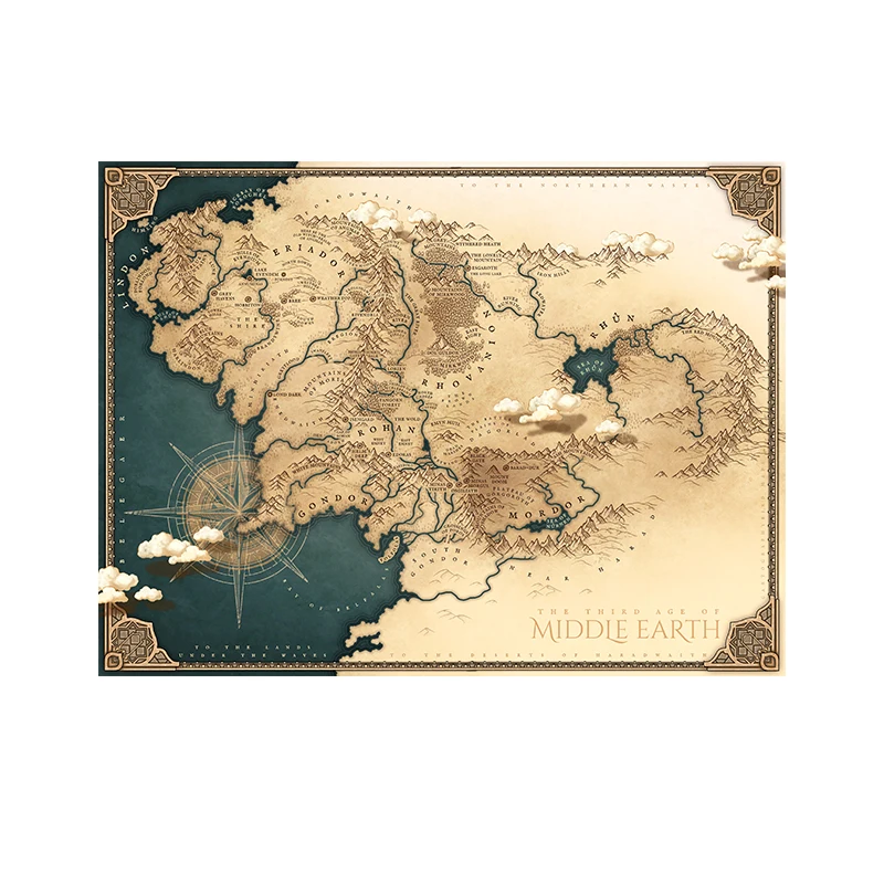 Plakat krajobraz Śródziemia - grafika fantasy Wzór 8