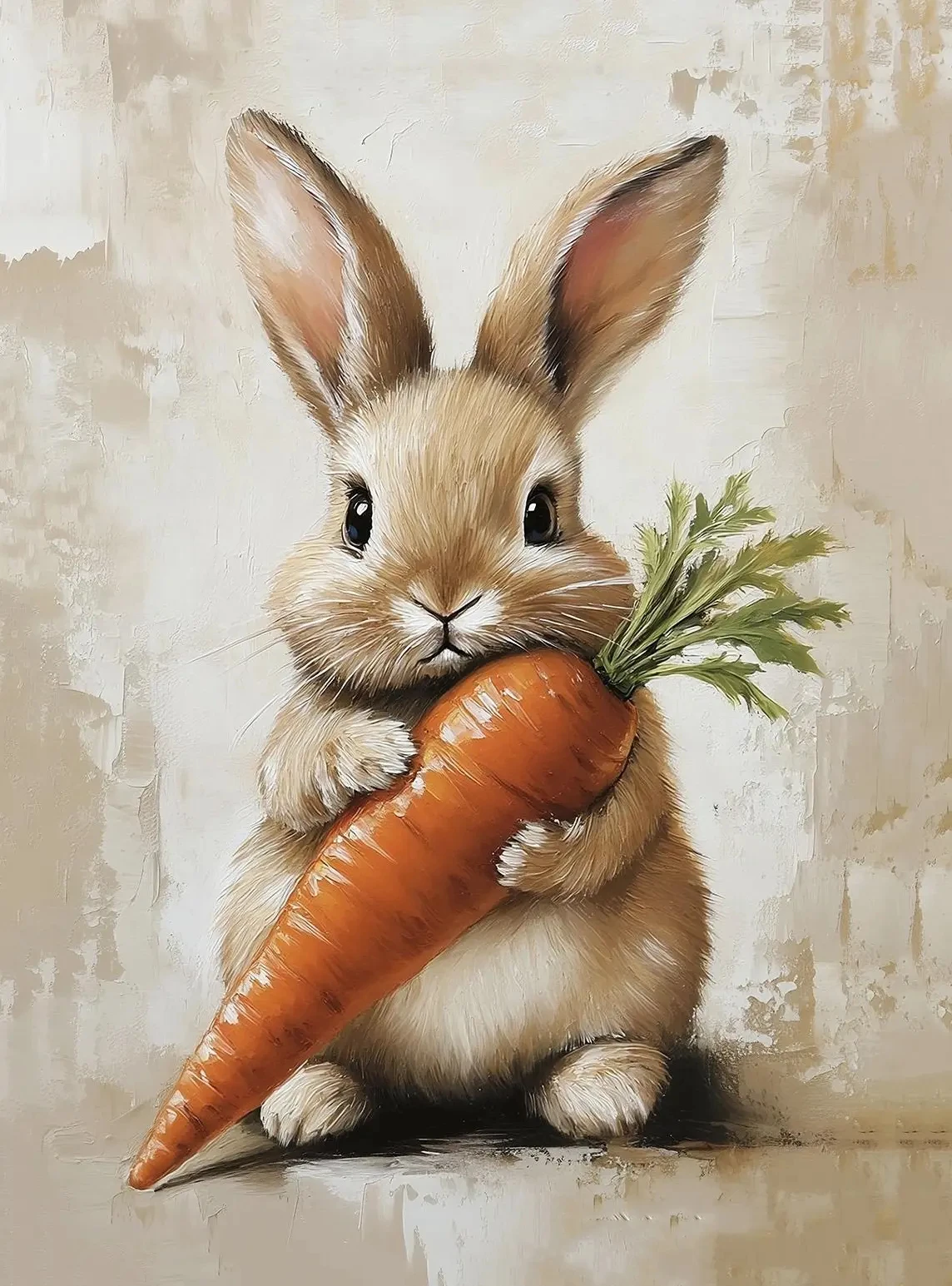 Plakat króliczek wielkanocny - wiosenna grafika do pokoju Jasnożółty