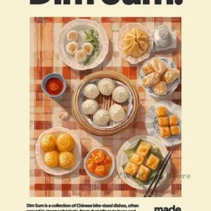Plakat z kuchnią azjatycką ramen i hot pot Biały