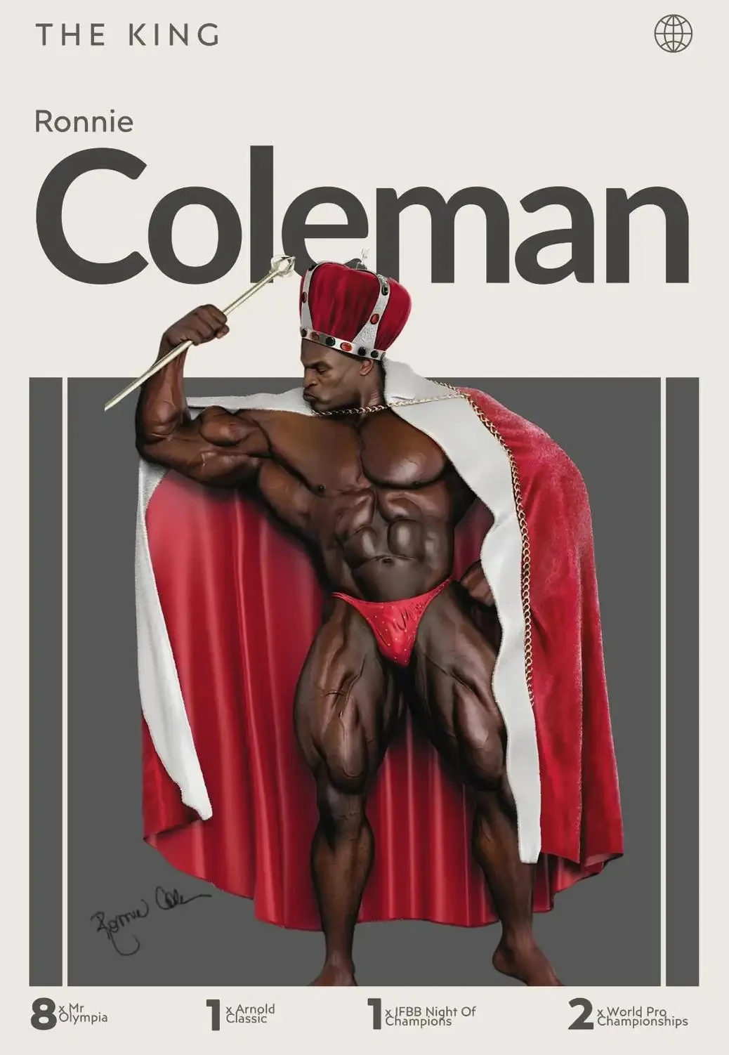 Plakat kulturystyczny Mr Olympia - Bumstead, Coleman Burgundia
