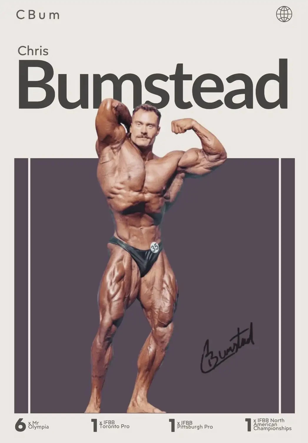 Plakat kulturystyczny Mr Olympia - Bumstead, Coleman Czerwony
