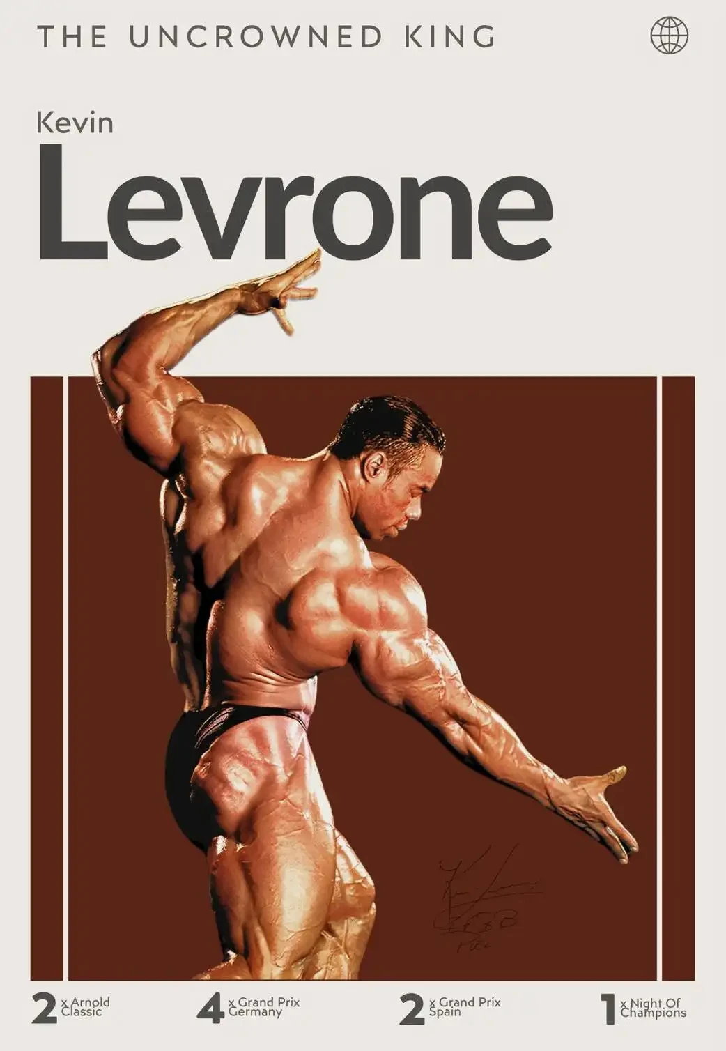 Plakat kulturystyczny Mr Olympia - Bumstead, Coleman Jasnoszary
