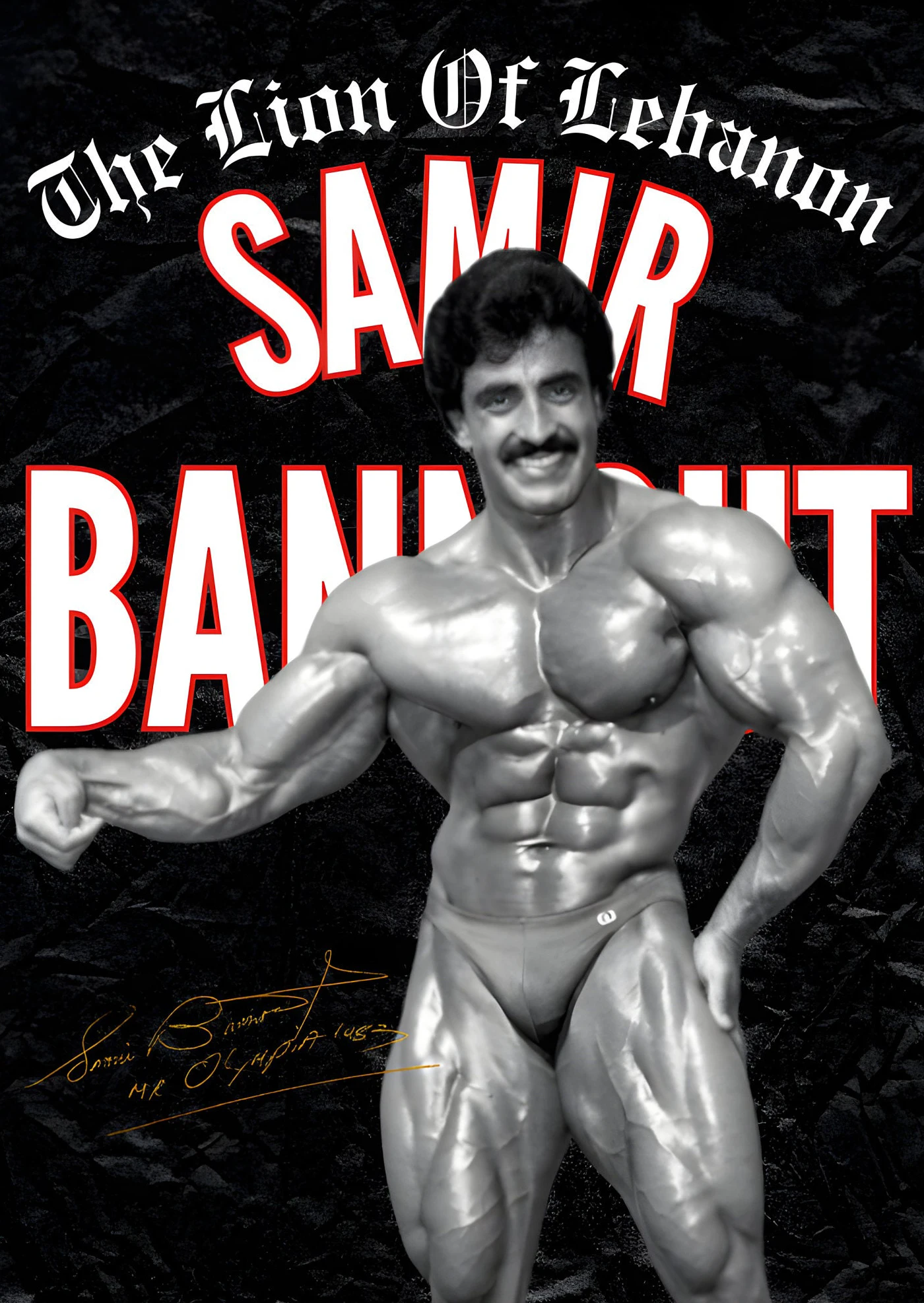 Plakat kulturyści i mistrzowie fitness Fioletowy