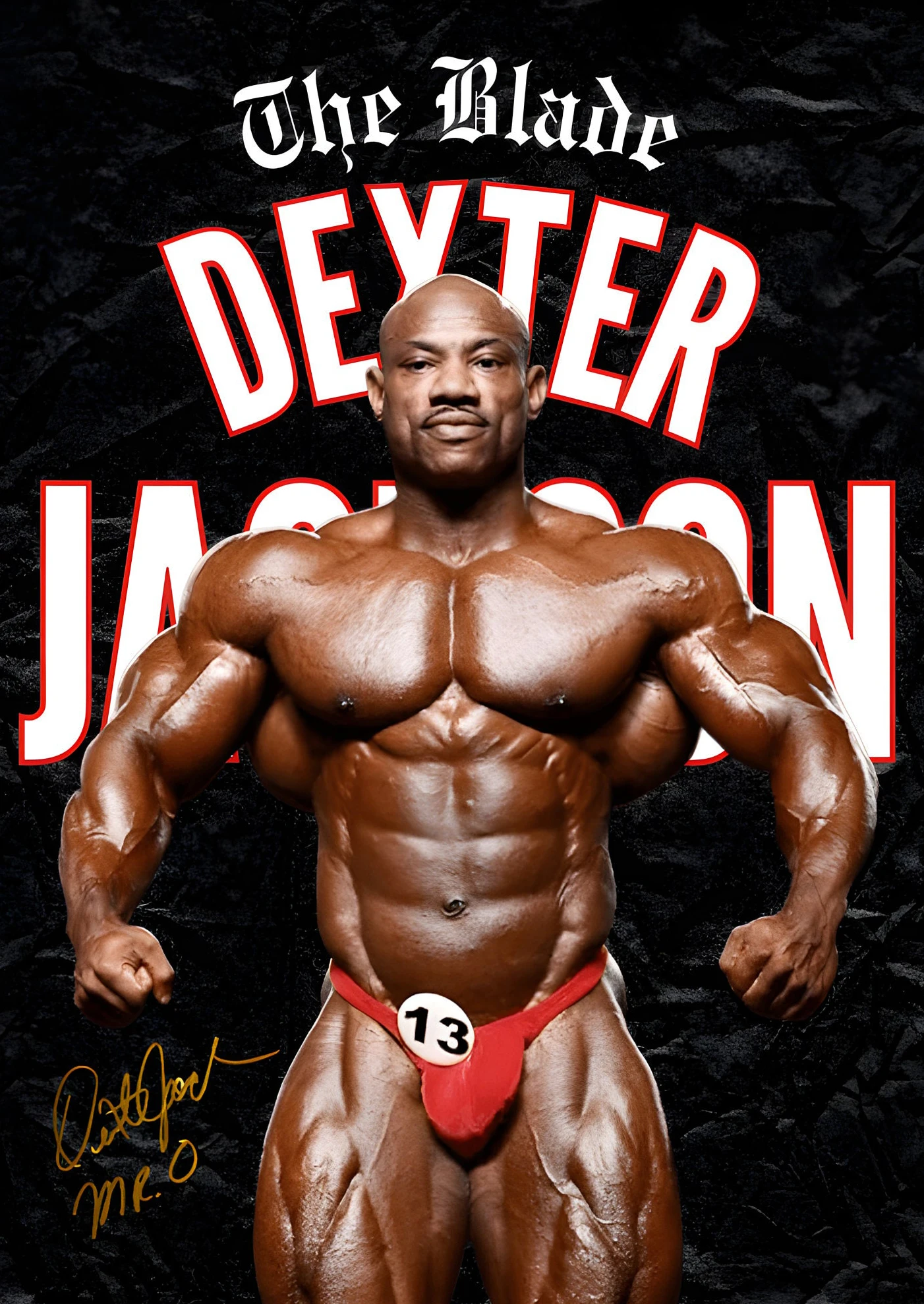 Plakat kulturyści i mistrzowie fitness Granatowy