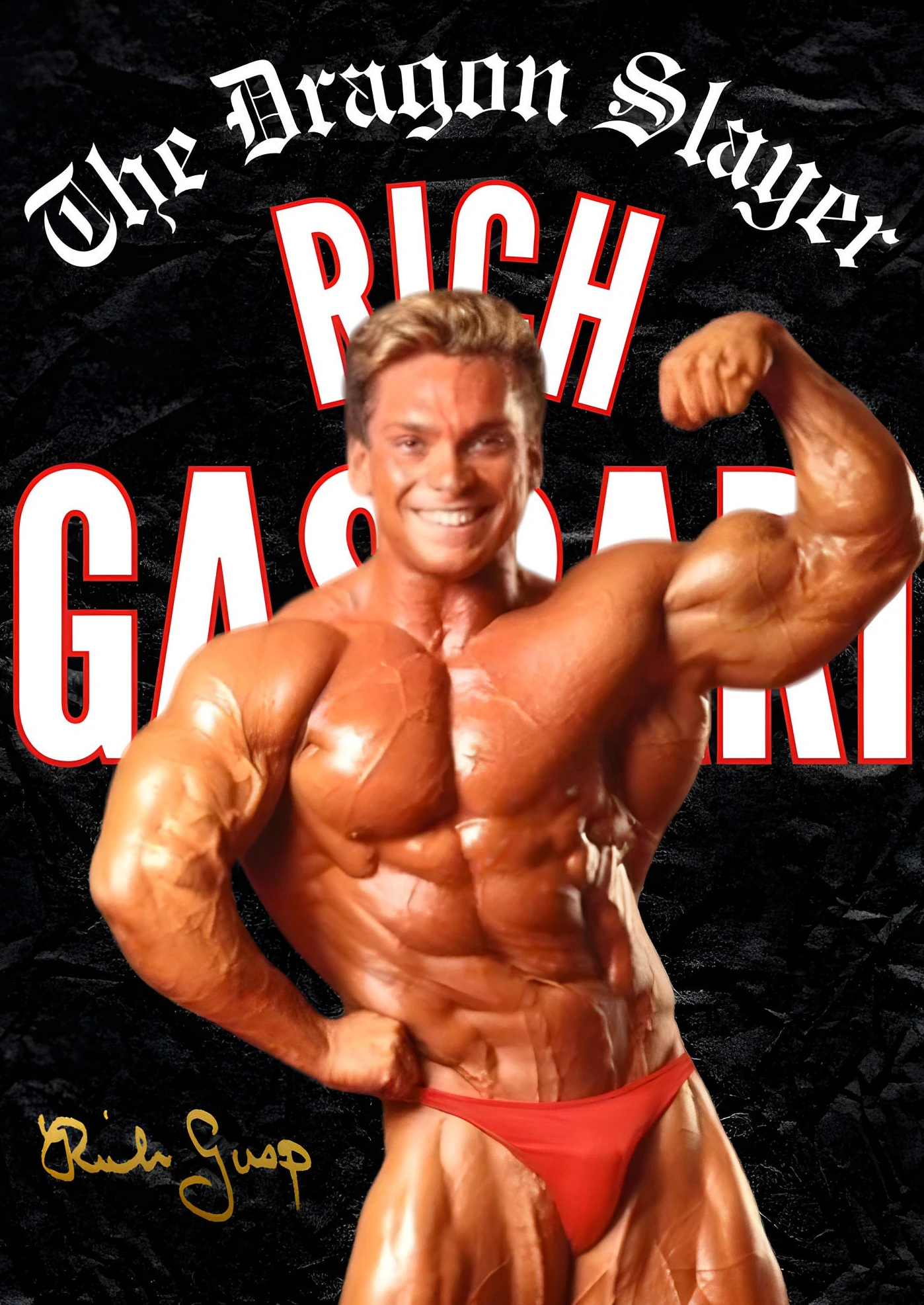 Plakat kulturyści i mistrzowie fitness Jasnożółty