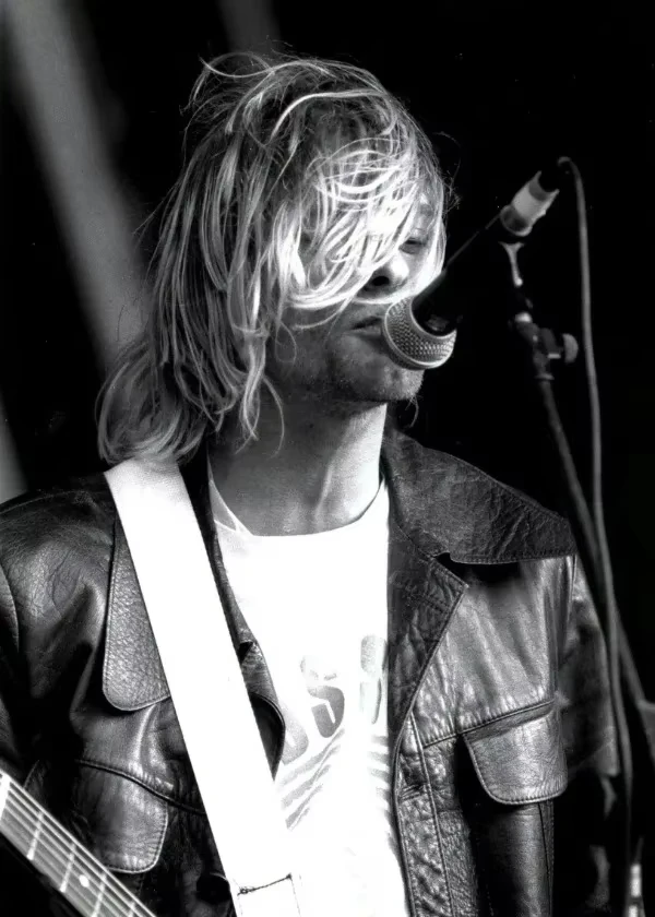 Kurt Cobain - czarno-biały plakat muzyczny Wzór 2