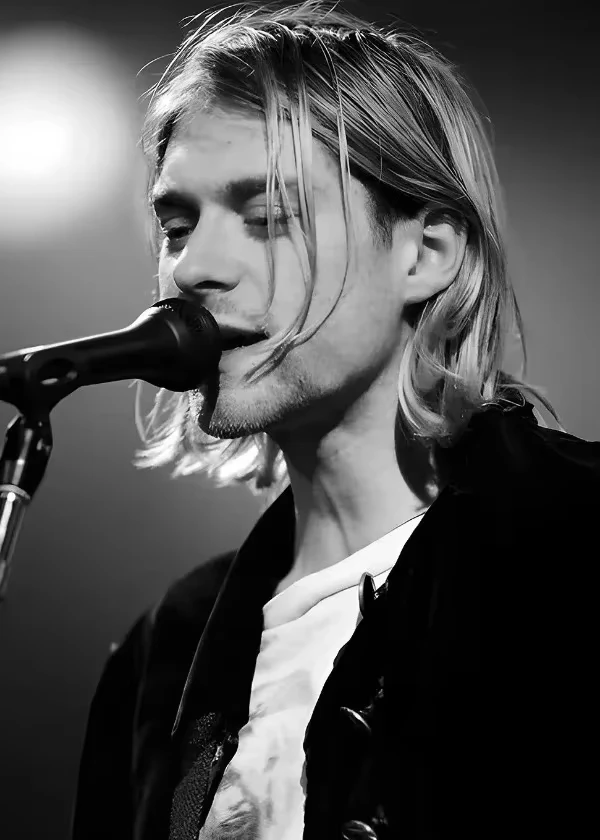 Kurt Cobain - czarno-biały plakat muzyczny Wzór 3