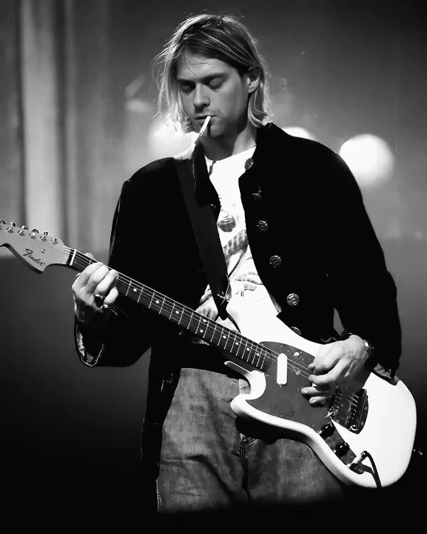 Kurt Cobain - czarno-biały plakat muzyczny Wzór 6