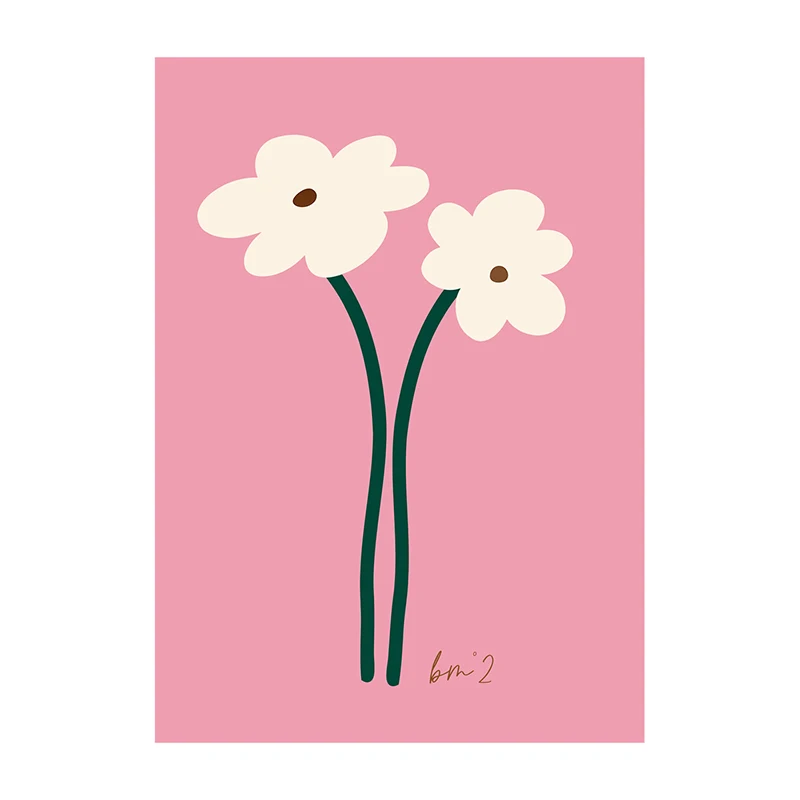 Plakat kwiatowy minimalistyczny - delikatna grafika do salonu Wzór 3