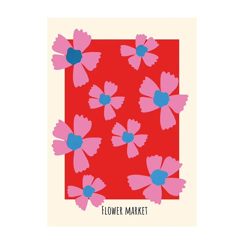Plakat kwiatowy minimalistyczny - delikatna grafika do salonu Wzór 5