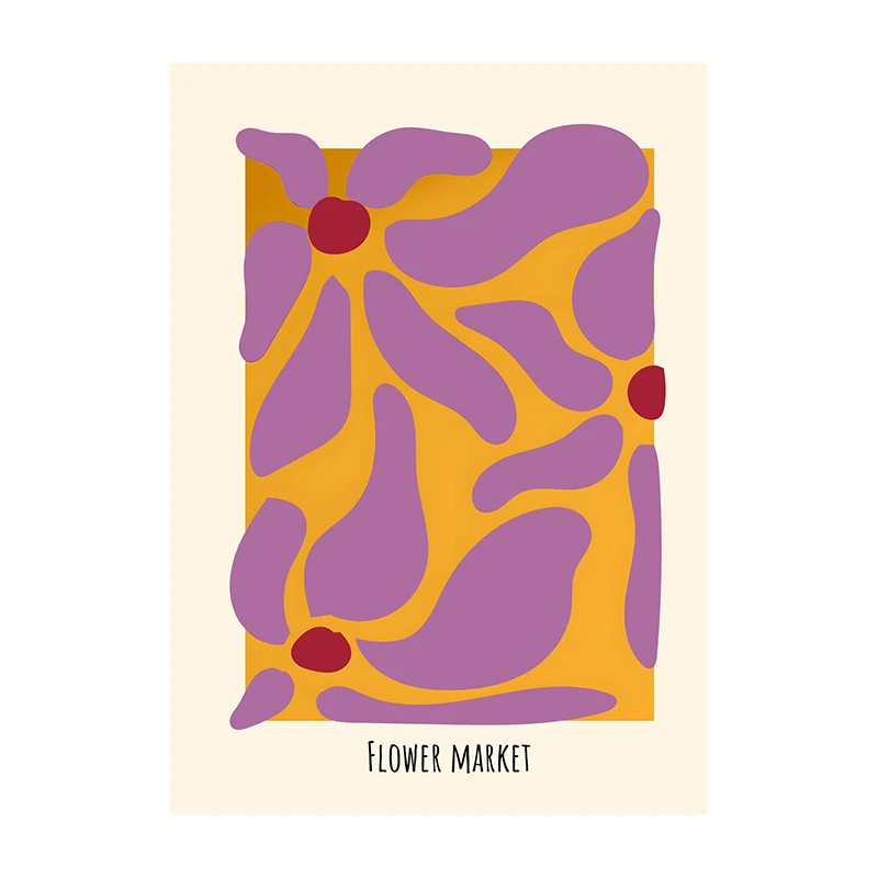 Plakat kwiatowy minimalistyczny - delikatna grafika do salonu Wzór 7