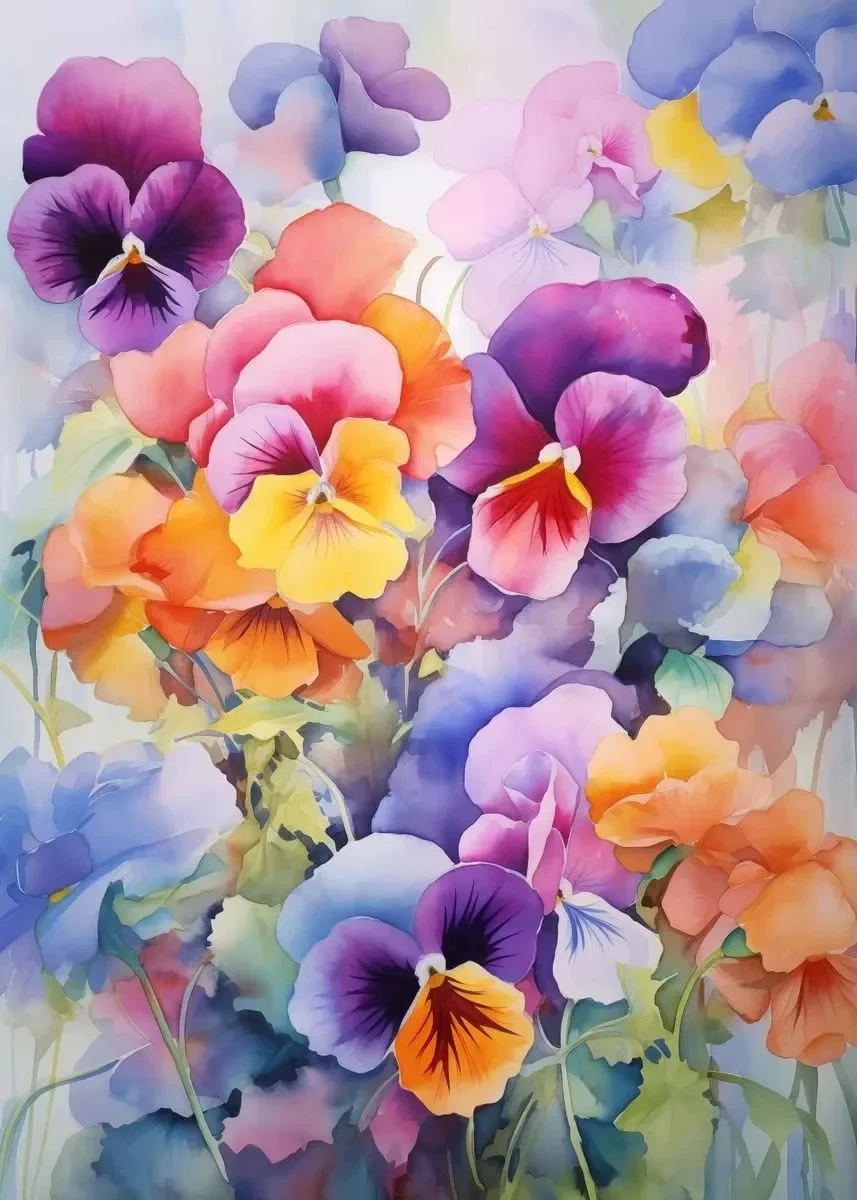 Plakat z kwiatami – nowoczesna sztuka kwiatowa Wzór 3