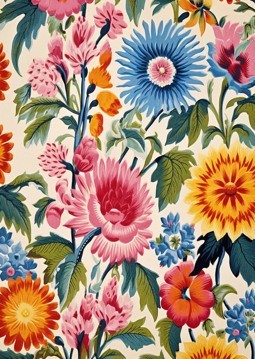 Kwiaty w stylu mid-century vintage Wielo