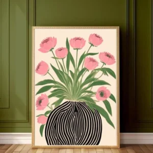 Plakat kwiaty w wazonie - styl Matisse Wzór 1