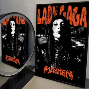 Plakat Lady Gaga - minimalistyczny portret muzyczny Black7