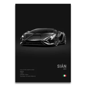 Plakat Lamborghini supersamochód Wzór 1