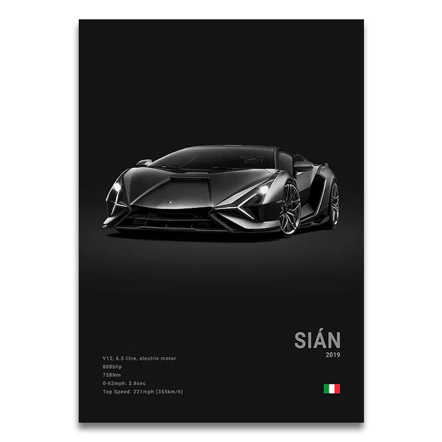 Plakat Lamborghini supersamochód Wzór 1