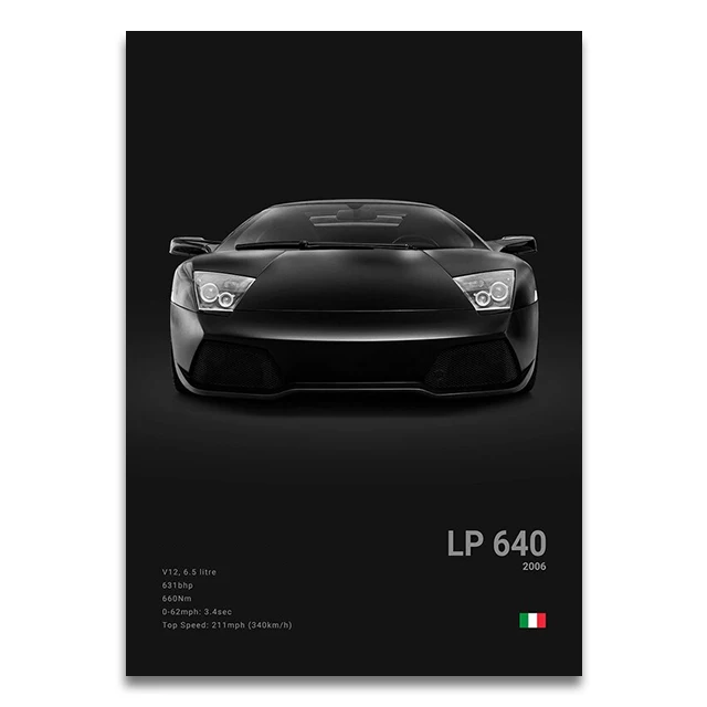Plakat Lamborghini supersamochód Wzór 2