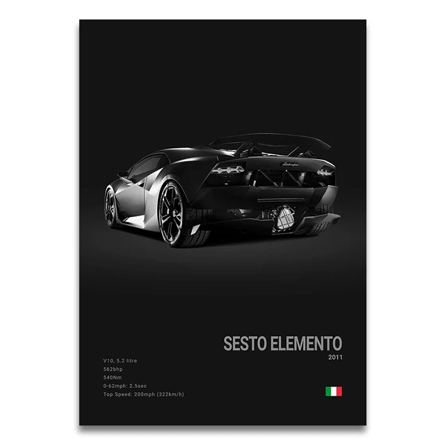 Plakat Lamborghini supersamochód Wzór 8