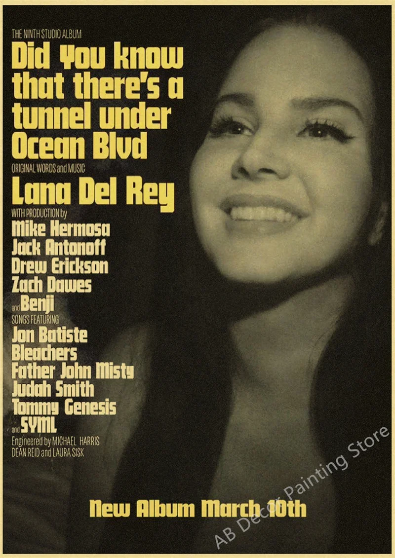 Plakat Lana Del Rey w stylu vintage Wzór 2