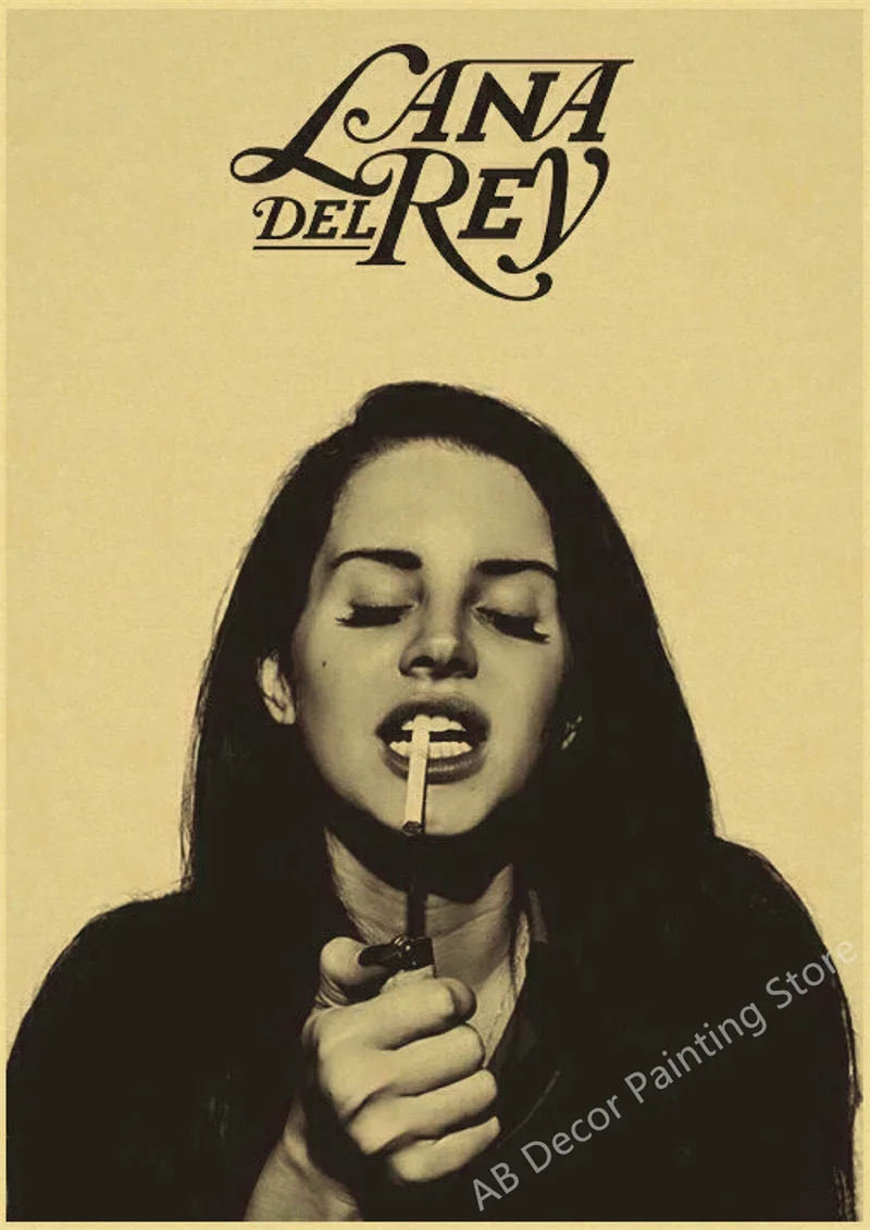 Plakat Lana Del Rey w stylu vintage Wzór 4
