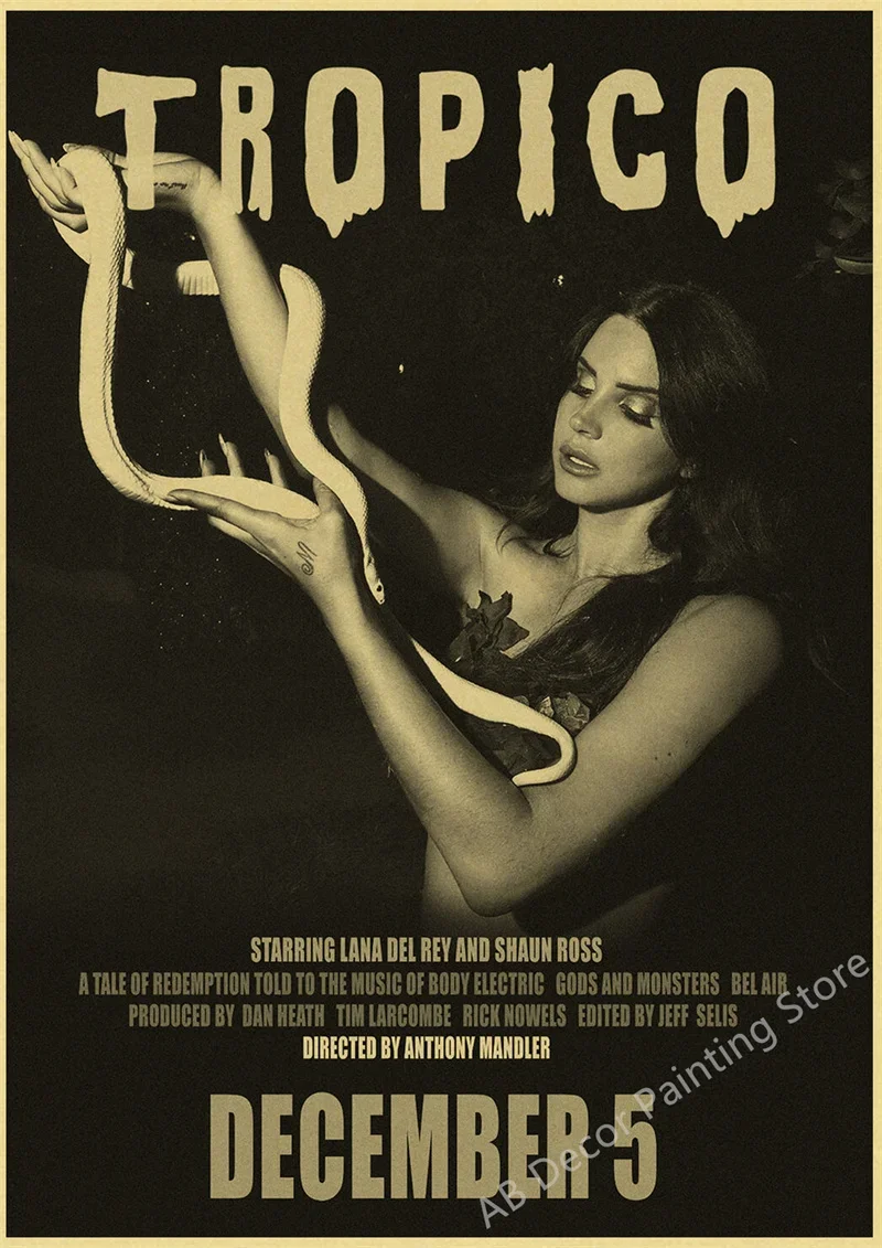 Plakat Lana Del Rey w stylu vintage Wzór 5