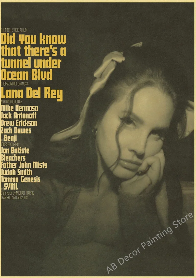 Plakat Lana Del Rey w stylu vintage Wzór 7