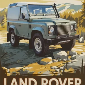 Plakat Land Rover Defender 90 offroad Wzór 1