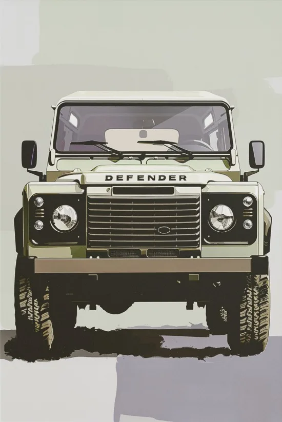 Plakat Land Rover Defender 90 offroad Wzór 10