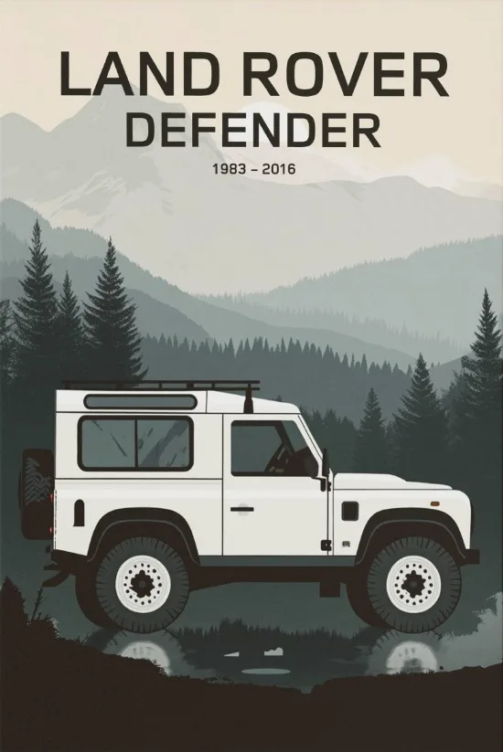 Plakat Land Rover Defender 90 offroad Wzór 11