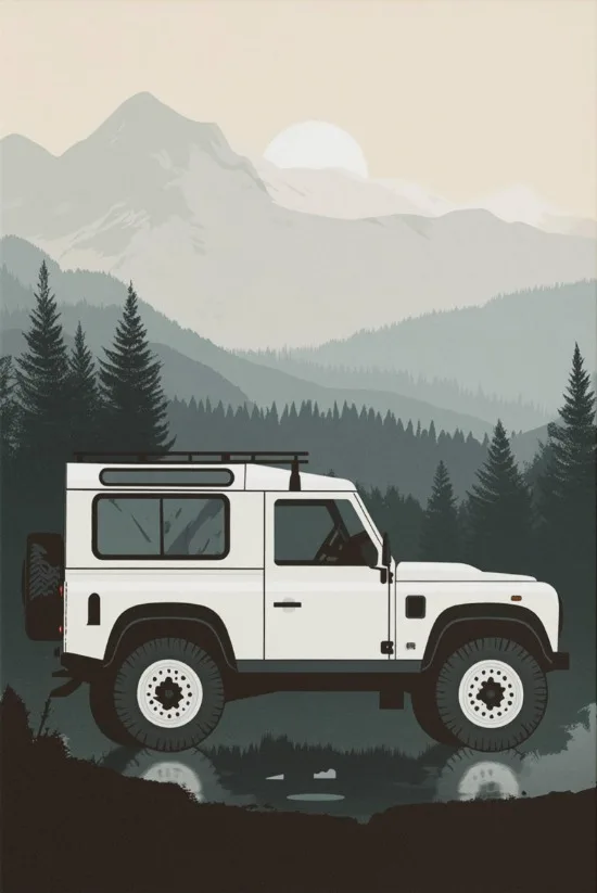 Plakat Land Rover Defender 90 offroad Wzór 12