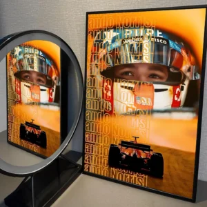 Plakat Lando Norris - zwyciezca Formuly 1 Burgundia