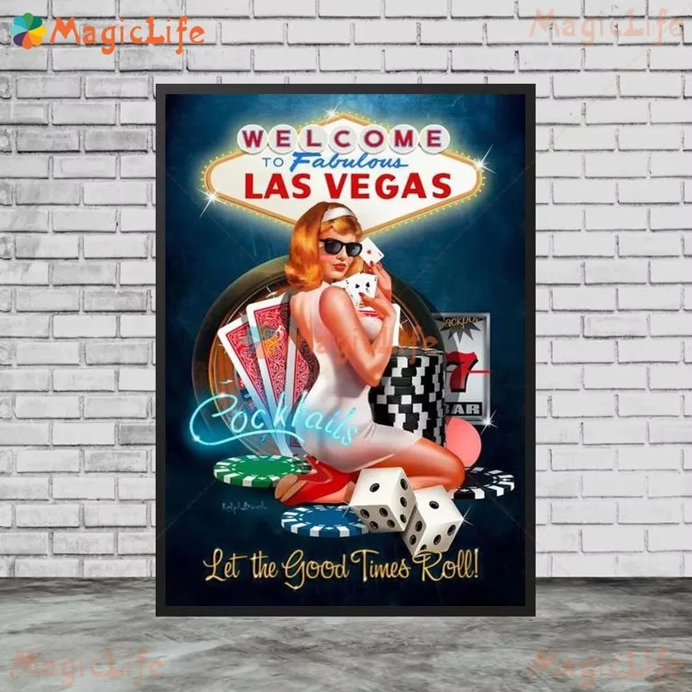 Plakat Las Vegas - kasyno w stylu retro Wzór 7