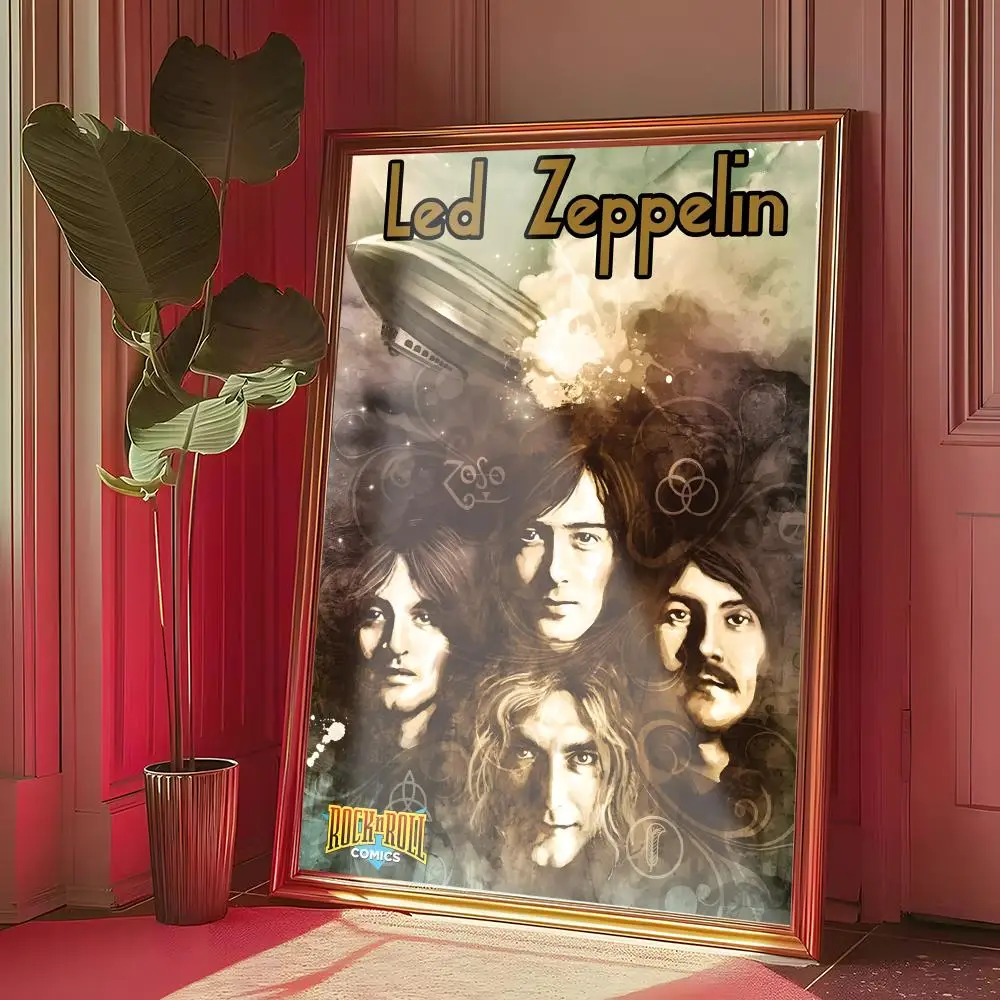 Plakat Led Zeppelin - rockowa legenda Czarny10