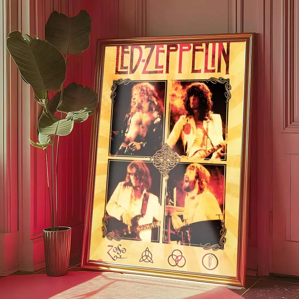Plakat Led Zeppelin - rockowa legenda Czarny12