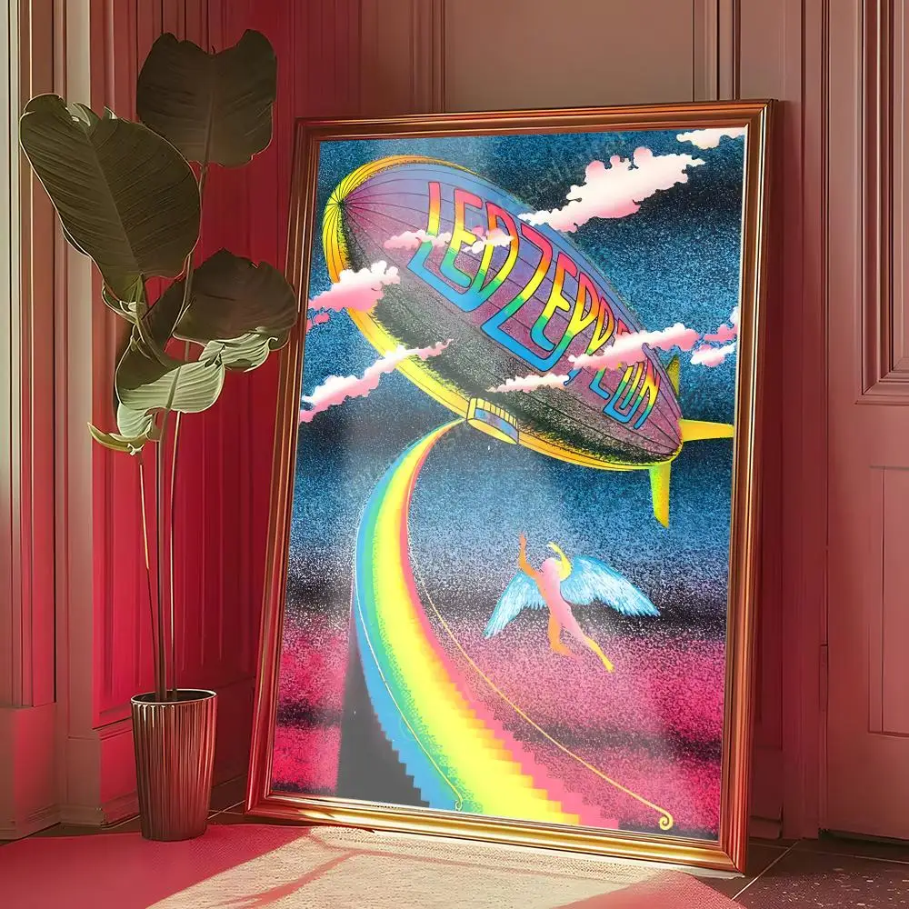Plakat Led Zeppelin - rockowa legenda Czarny7