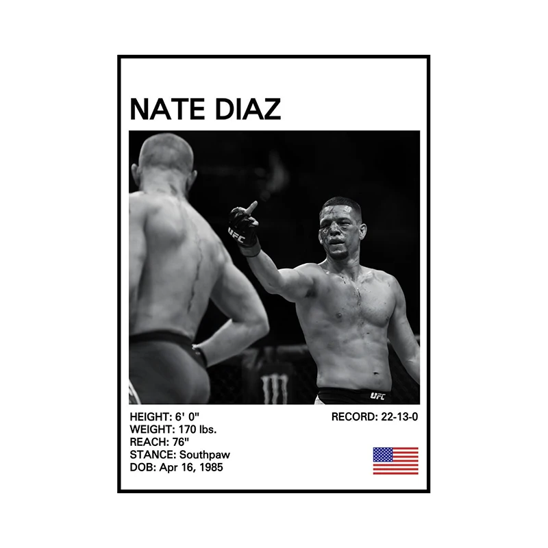 Legendy boksu – plakat czarno-biały Wzór 12